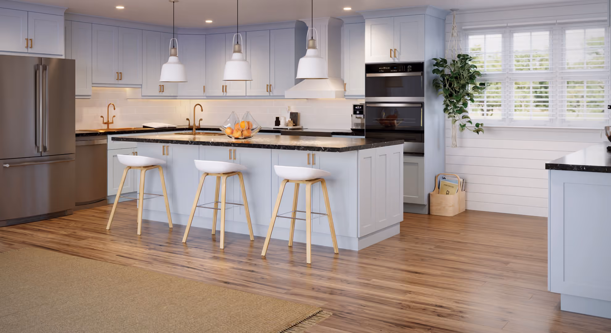 Whisper Blue shaker kitchen